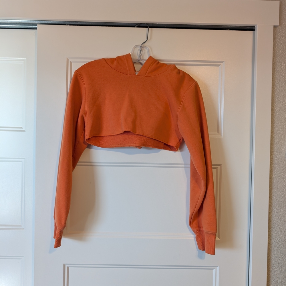 Women's Orange Cropped Hoodie